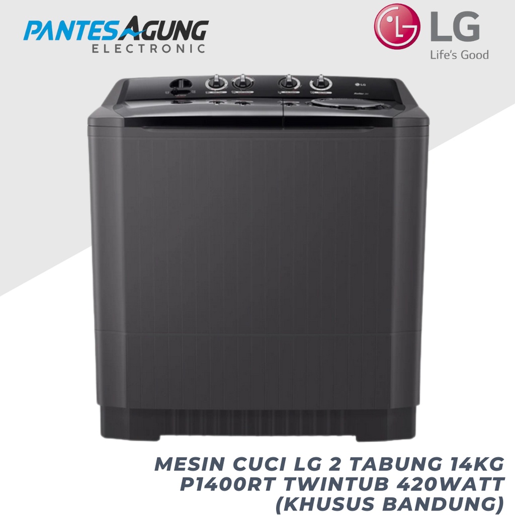 MESIN CUCI LG 2 TABUNG 14KG P1400RT TWINTUB 420WATT (KHUSUS BANDUNG)