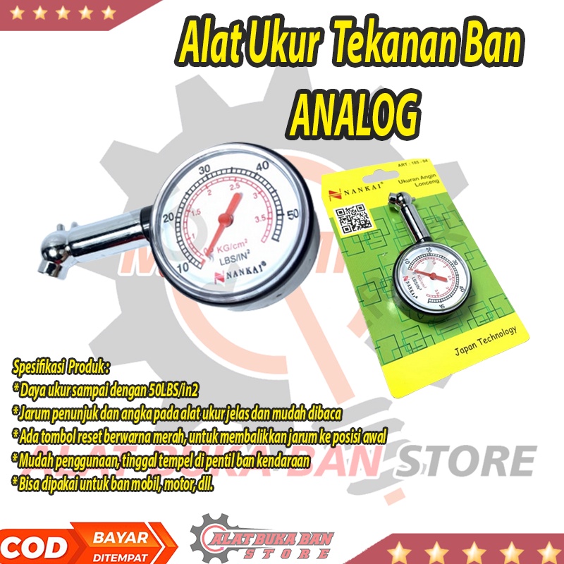 PENGUKUR TEKANAN BAN ANGIN MOBIL MOTOR SEPEDA TIRE GAUGE ALAT CEK ANGIN BAN