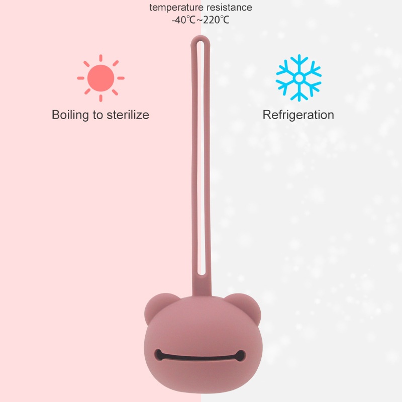 1pc Paket Benda Kecil Portabel Perhiasan Koin Kantong Dengan Tali Tas Kepala Panda Lucu Kunci Headset Wadah Penyimpanan Dot Bayi Silikon Tempat