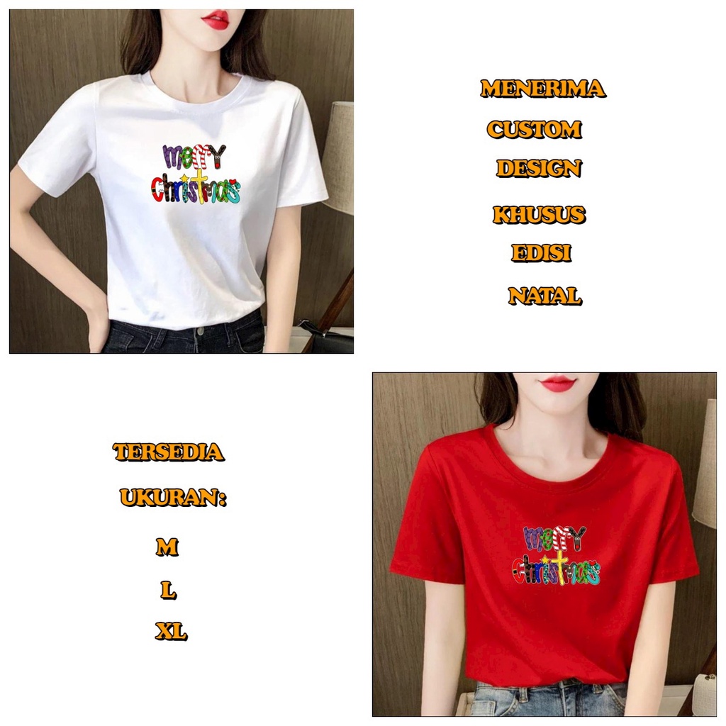 ALIPIO FASHION - BAJU OBLONG CWE CHRISMAST 2 / fashion wanita / baju wanita / kaos wanita / edisi natal / keren