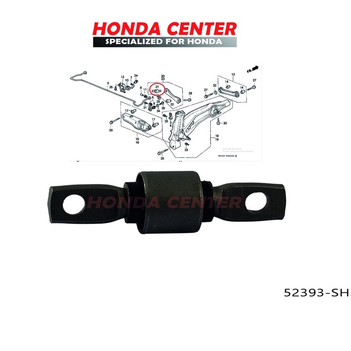 bushing bush bosh bos karet upper arm belakang civic nova lx gran civic 1988 1989 1989 1990 1991 civic genio estilo 1992 1993 1994 1995 civic ferio 1996 1997 1998 1999 2000 crv gen1 2000 2001 52393-SR3-004 52393-SH3-004