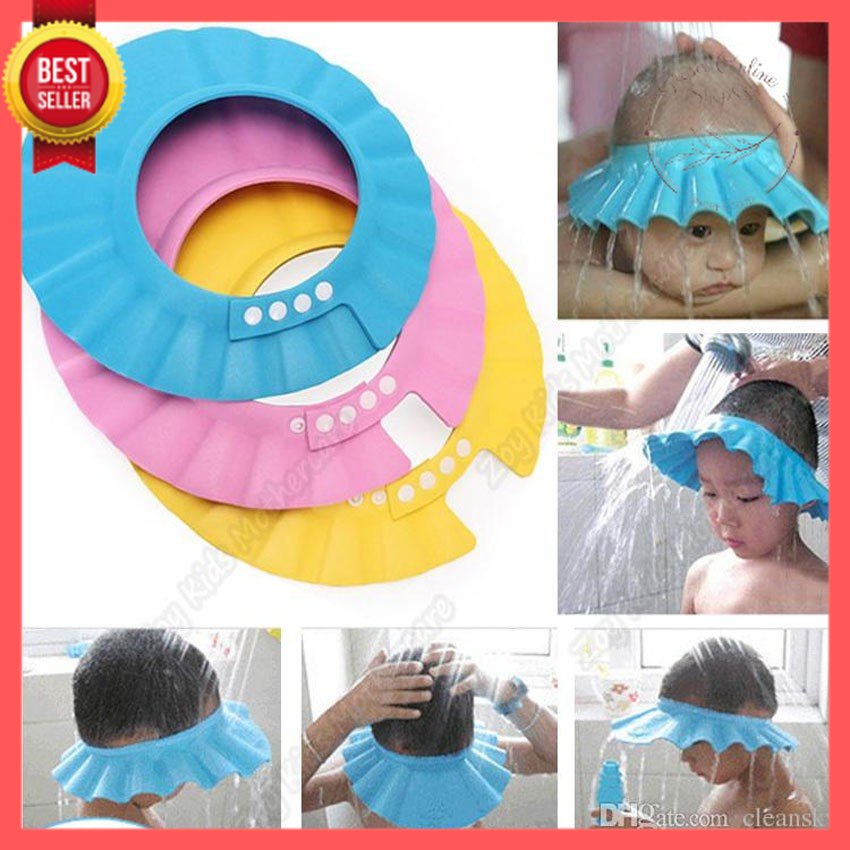 GOS - C213 - Penutup Kepala Bayi Shower Cap /  Topi Keramas Mandi Bayi Anak Pelindung Mata