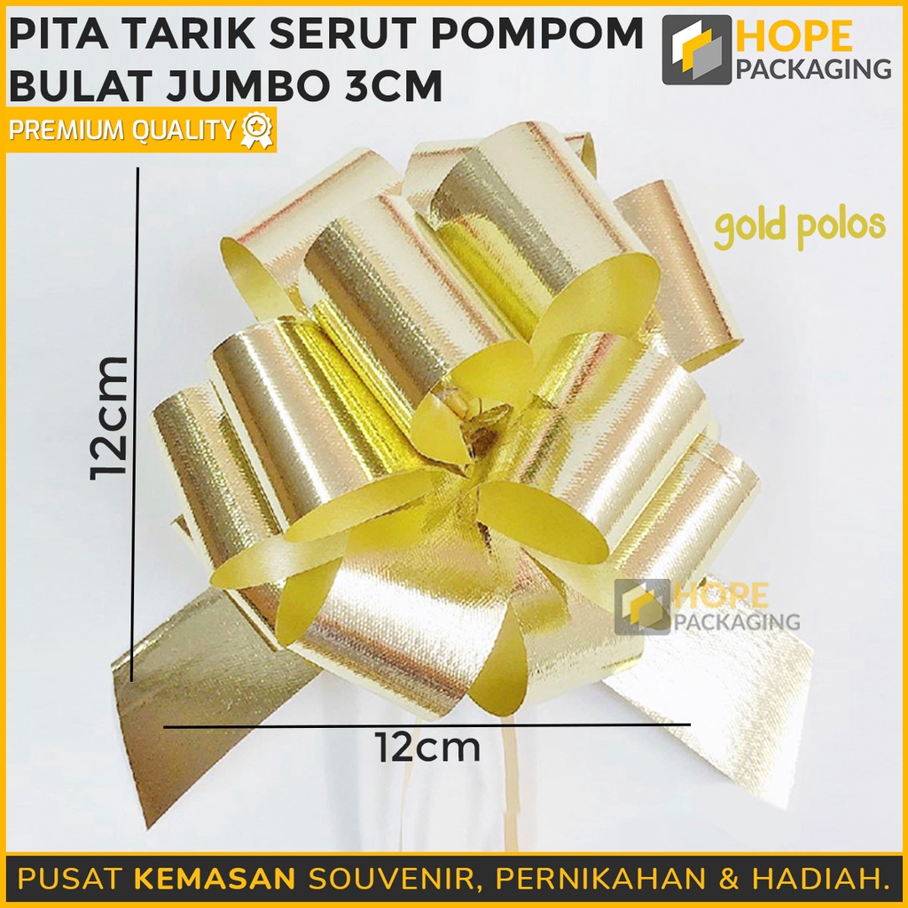 Pita Tarik Serut Pompom Bulat Jumbo 3 cm