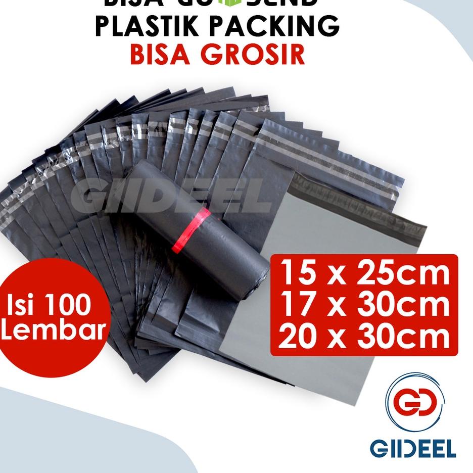 

☐ GIIDEEL PLASTIK PACKING IMPORT 15X25CM, 17X30CM, 20X30CM ISI 100 LEMBAR 100% BERKUALITAS WARNA HITAM & ABU ↼