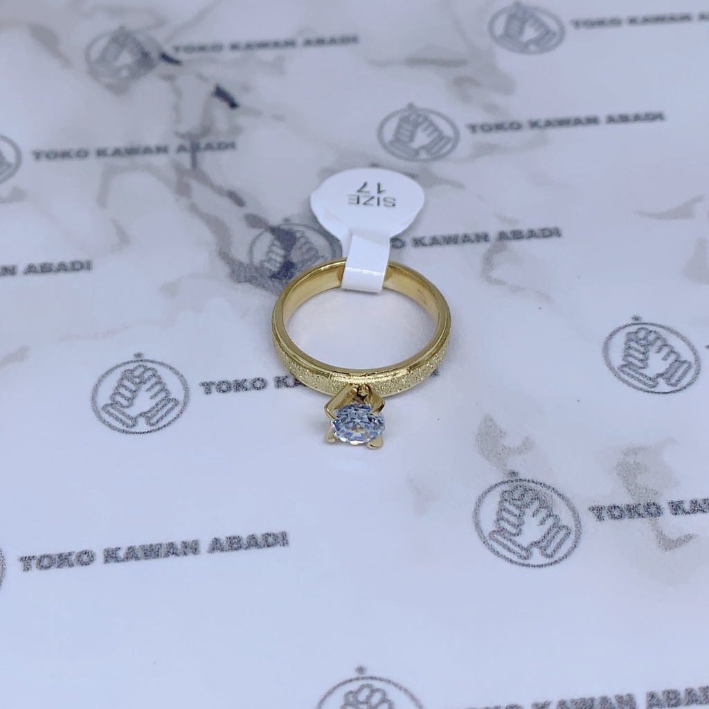 Cincin Emas Mawar Titanium JZ034 Cincin Berlian Kecil Cakar Wanita 1 Karat 81