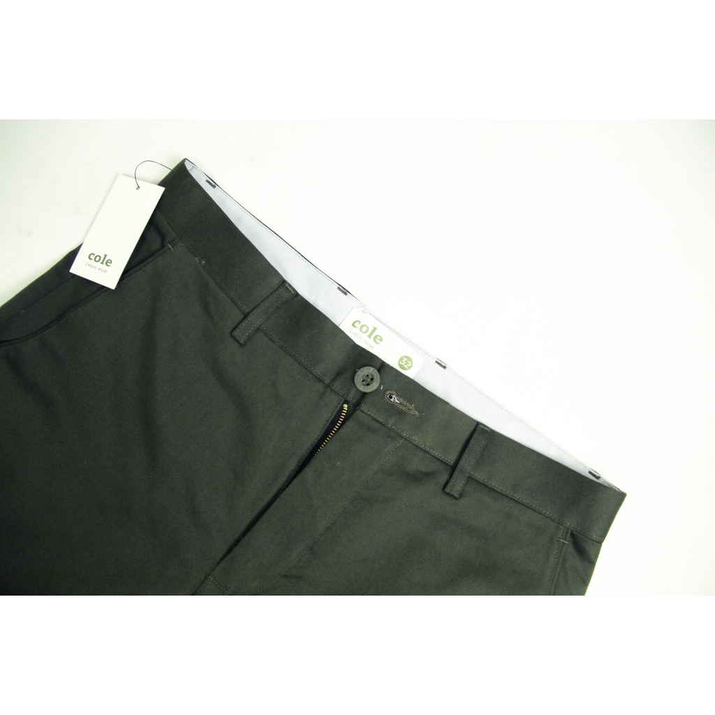 Celana Chino Panjang Pria COLE Olive Slimfit Bahan Stretch - Olive (I)  | Bahan Melar | 100% Original Brand