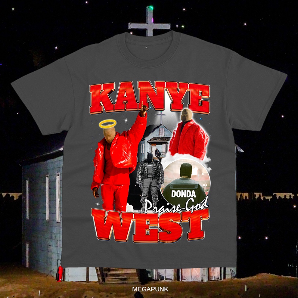 DONDA KANYE WEST DARK GREY RAP TEE