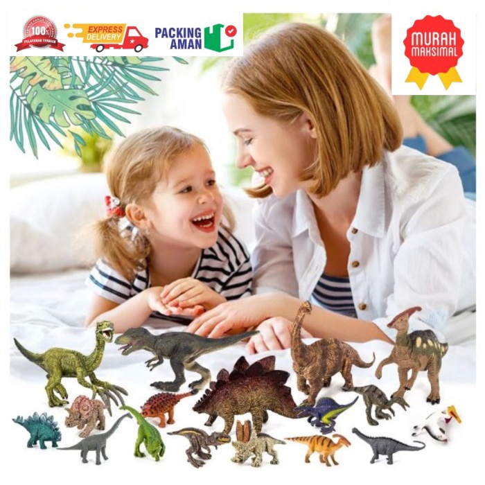 MAINAN  ANAK Miniatur Dino Dinosaurus Karet JURRASIC WORLD F283 KOLEKSI TIREK TREX