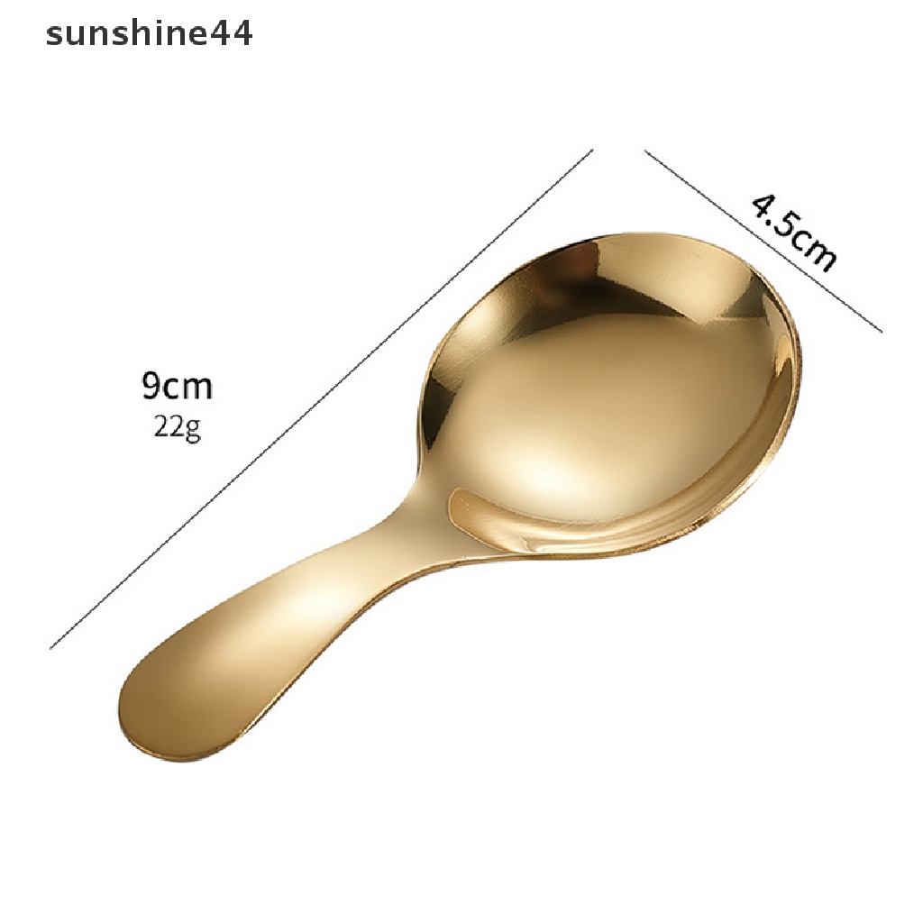 Sunshine Sendok Es Krim / Teh / Kopi Bahan Stainless Steel Dengan Gagang Pendek Untuk Anak