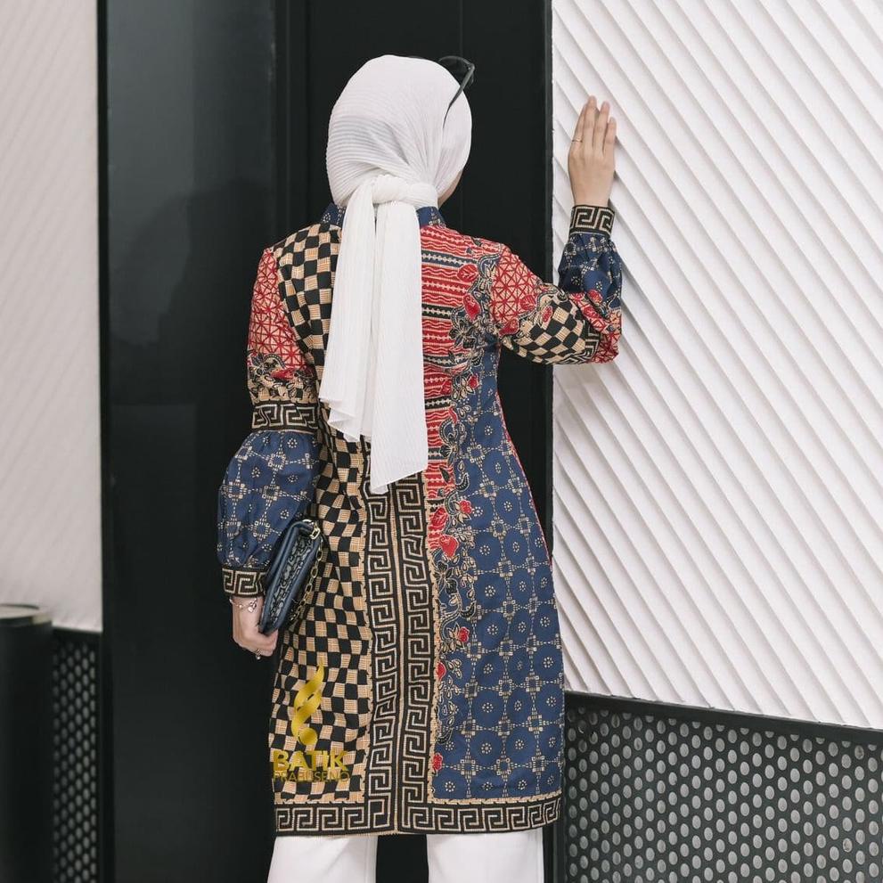 SIAP KIRIM 7831 Batik Prabuseno - Anjar Tunik Batik Wanita Lengan Panjang ㅀ