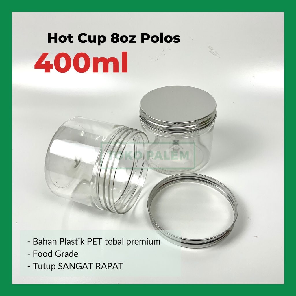 Jual Toples Jar Plastik Tabung Tutup Aluminium Kaleng 400 Ml Botol Plastik Tutup Kaleng 5918