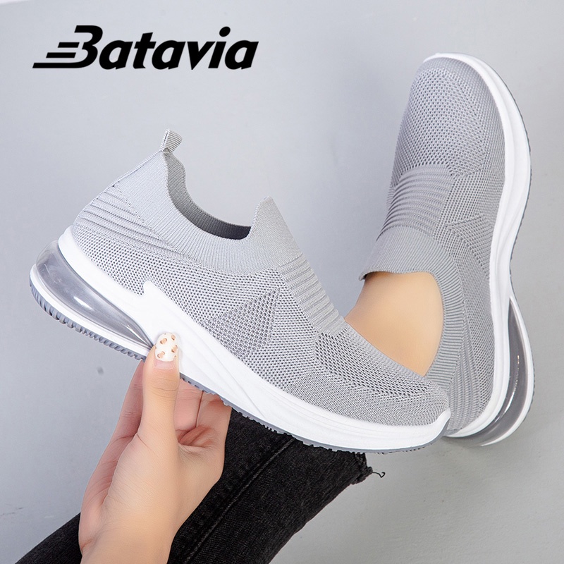 Batavia MURAH sepatu kanvas wanita rajut sepatu wanita   hitam Sepatu Wanita Sport Women Sneakers A115