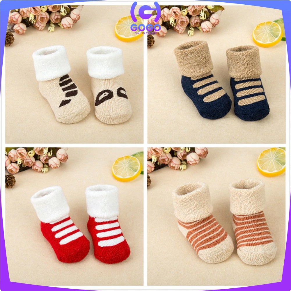 GOGO-P4 Kaos Kaki Anak Bayi Lucu Bahan Katun Kaus Kaki Prewalker Fashion Bayi Unisex Murah Import