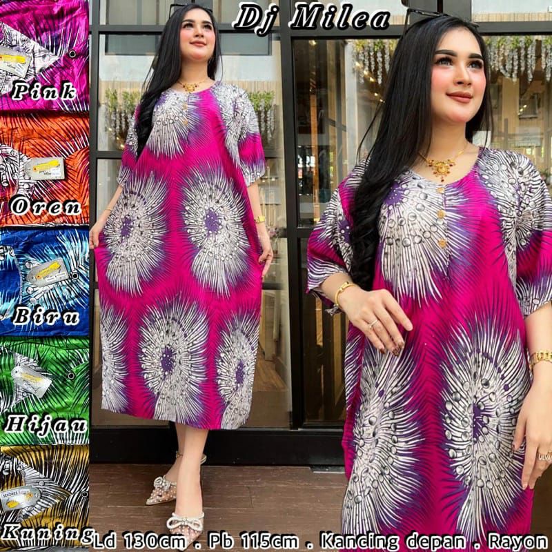 DASTER JUMBO MILEA LD 125 - 130 / PJ 115 DADA KANCING BUSUI BUMIL BAHAN RAYON SANTUNG BERKUALITAS.