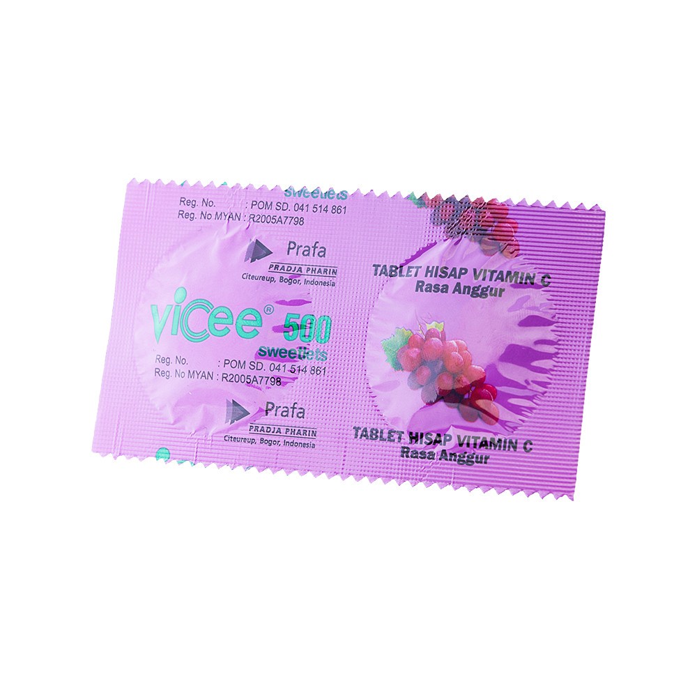 Vicee Grape Vitamin C Suplement Harian Isi 2 Tablet Hisap (1 Strip x 2 Tablet Hisap)