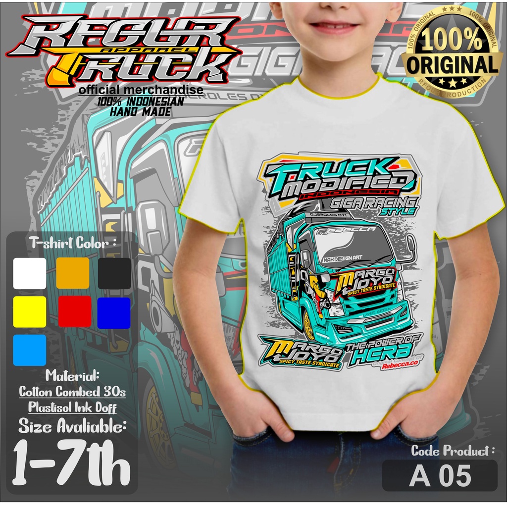 BAJU TRUK OLENG ANAK ANAK KAOS TRUK OLENG ANAK 2-7 TAHUN KAOS ANAK GAMBAR TRUK OLENG KAOS TRUK MANIA
