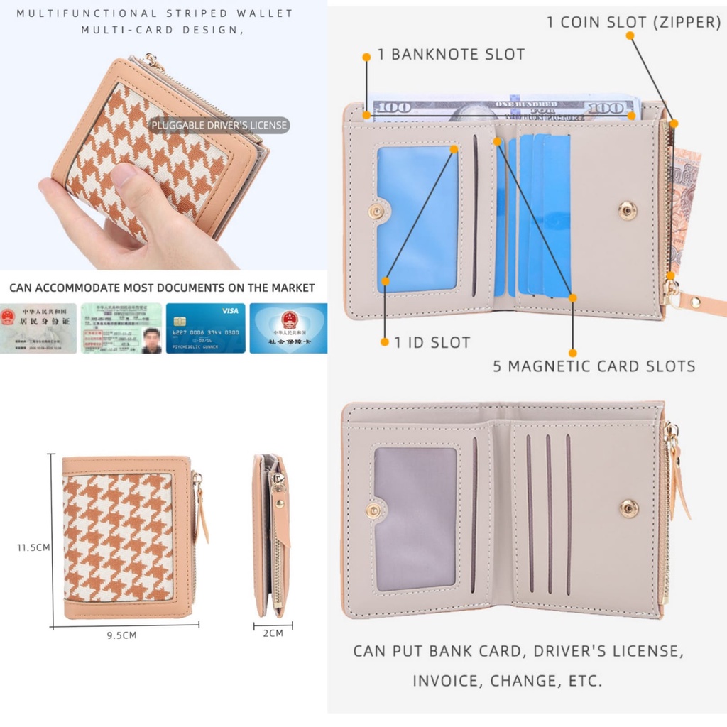 DOMPET LIPAT WANITA KECIL BAELLERRY WA613C3 ORIGINAL KULIT APRICOT UNITA KOREA CEWEK KEKINIAN REMAJA FASHION IMPORT MINI SLOT KARTU RESLETING UANG KOIN BATAM MURAH SIMPLE LUCU