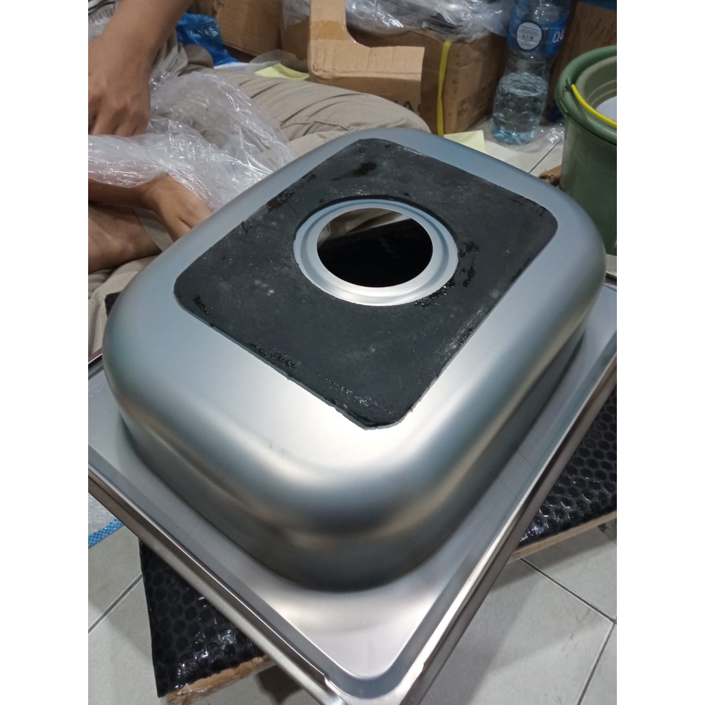 BAK CUCI PIRING SINGLE 1 LUBANG 50x40CM [KHUSUS KURIR INSTANT/SAMEDAY] / WASTAFEL STAINLESS 1 LUBANG / KITCHEN SINK PORTABLE / TEMPAT CUCI TANGAN / WASTAFEL SINK / WASTAFEL CUCI PIRING / GRATIS AFUR