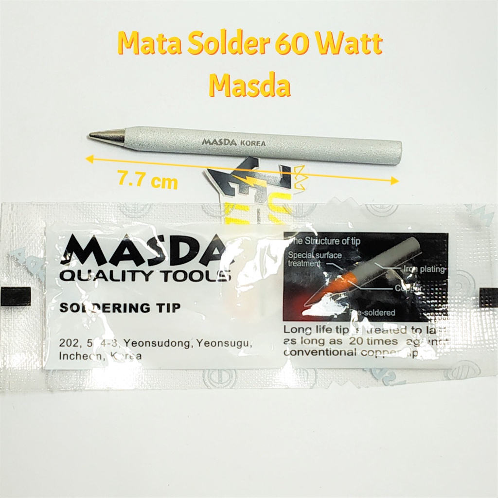 Mata Solder 60 Watt Masda | Mata Pen Solder Masda 60 Watt | Iron Plating Soldering Tip Masda