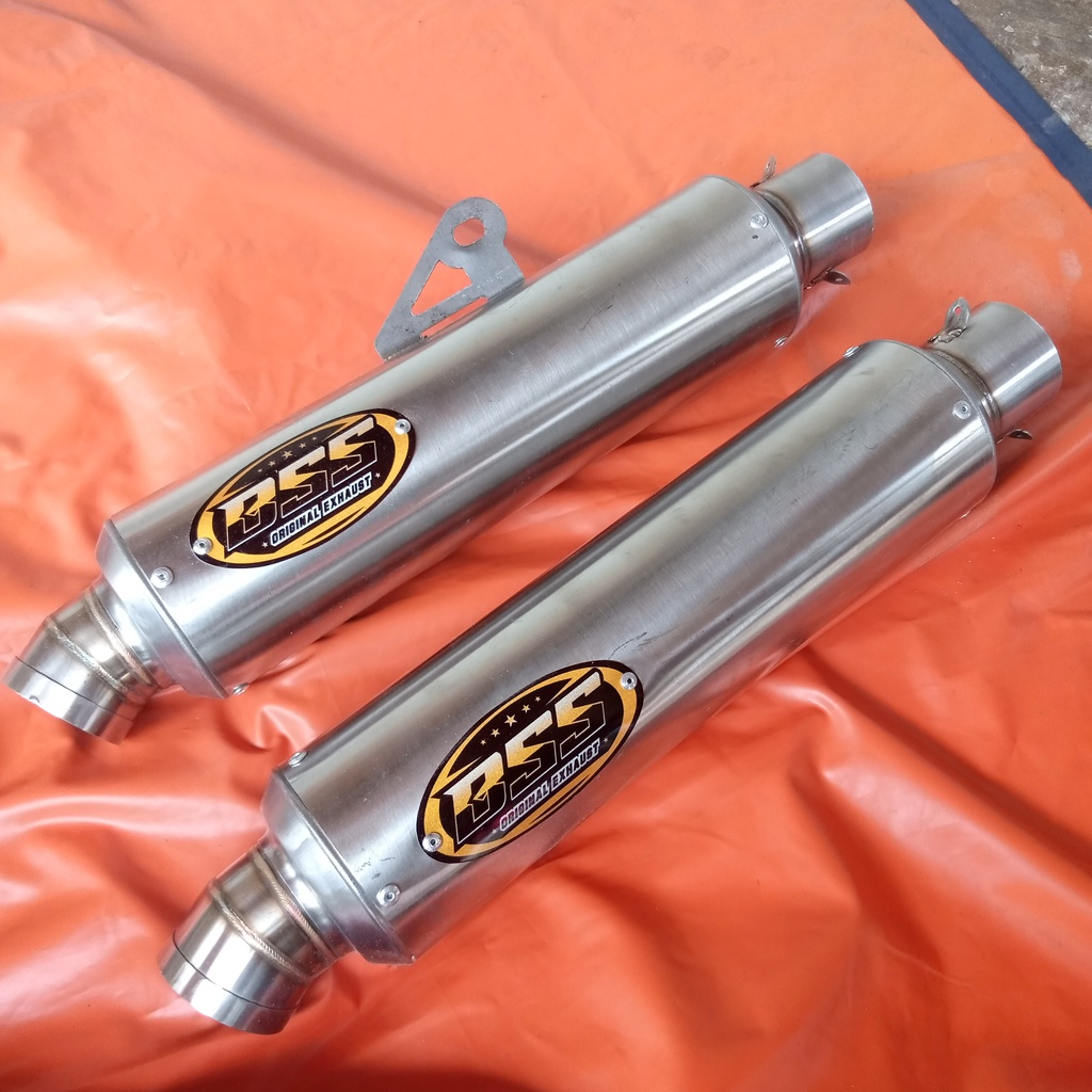 slincer knalpot racing bss bulat jenong 30 cm inlet 50 mm ngebas padet bukan d.o.s ori original Puls