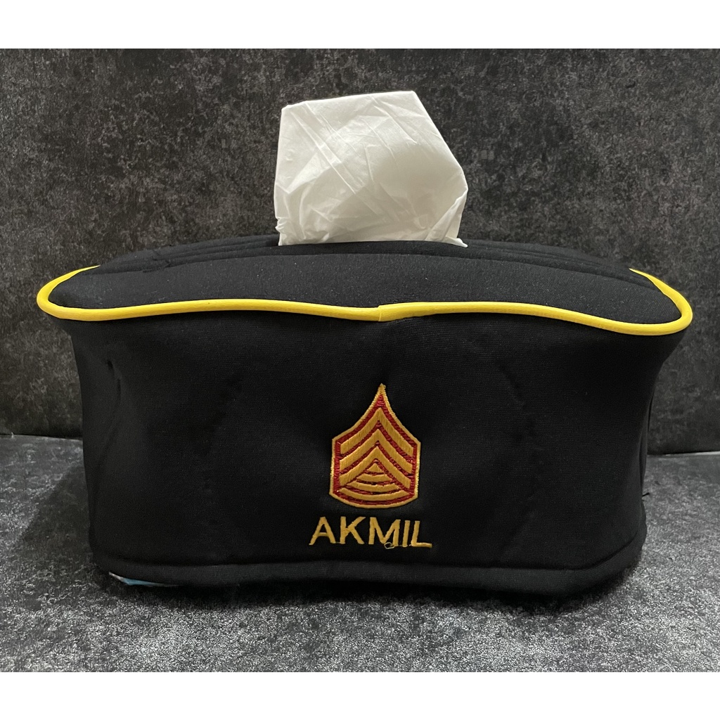 Kotak Tissue Akmil (Hitam) - Tempat Tissue Mobil - Tissue Box Akmil