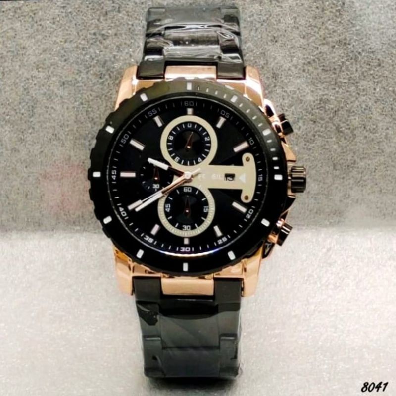 Jam Tangan Pria FSs_0890 Water Resistance | Tanggal Aktif  Free Box Dan Batrai | Strap Rantai Stainlees Steel