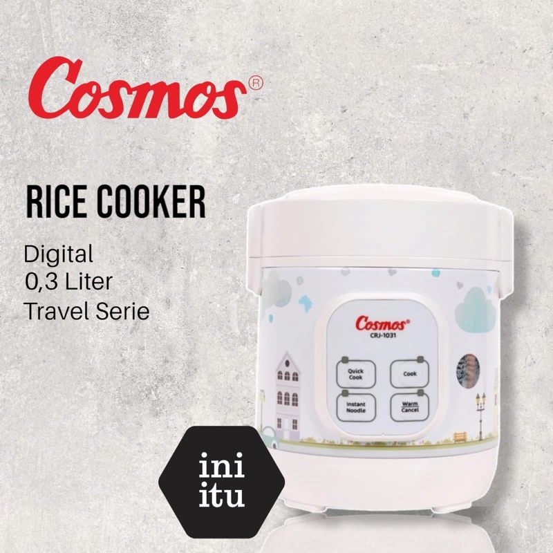 [ Cosmos ] Rice Cooker / Magic Com Digital Mini Cosmos Portable CRJ 1031 - Kapasitas 0.3 Liter