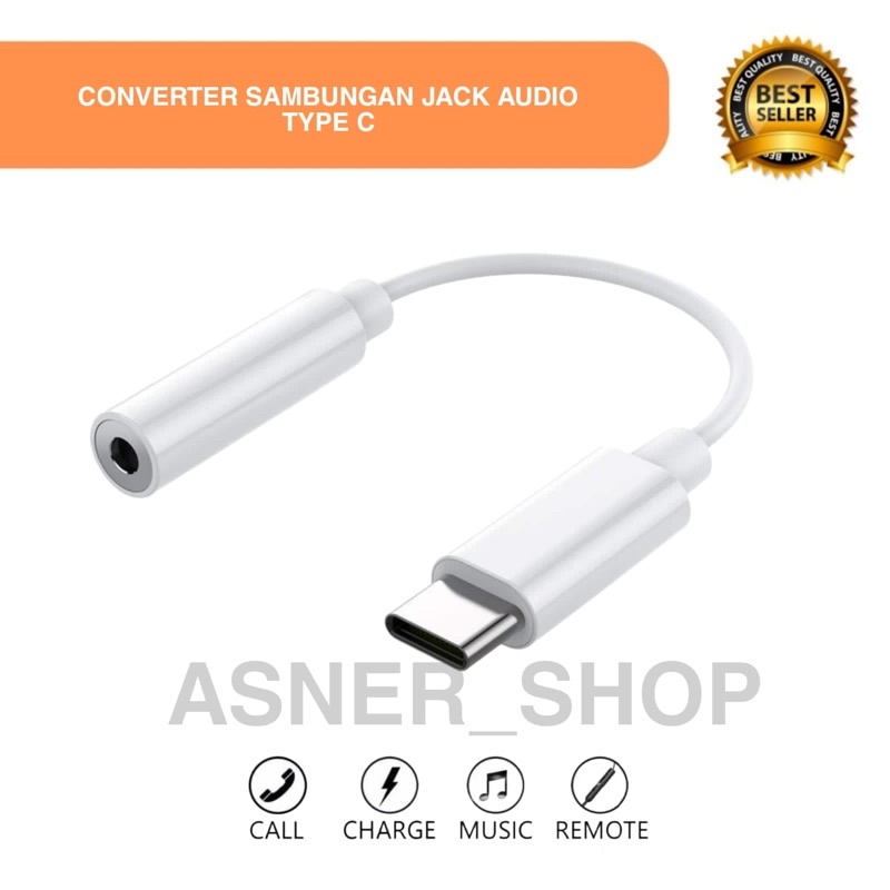 Converter Sambungan Headset Jack Audio Type C
