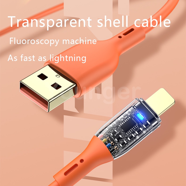 Pd Kabel Data / Charger Usb Tipe-c 66W Super Fast Charging 6A Dengan Lampu Untuk Iphone