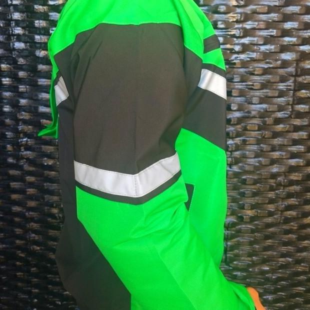 jaket polos hijau bomber ojol - M