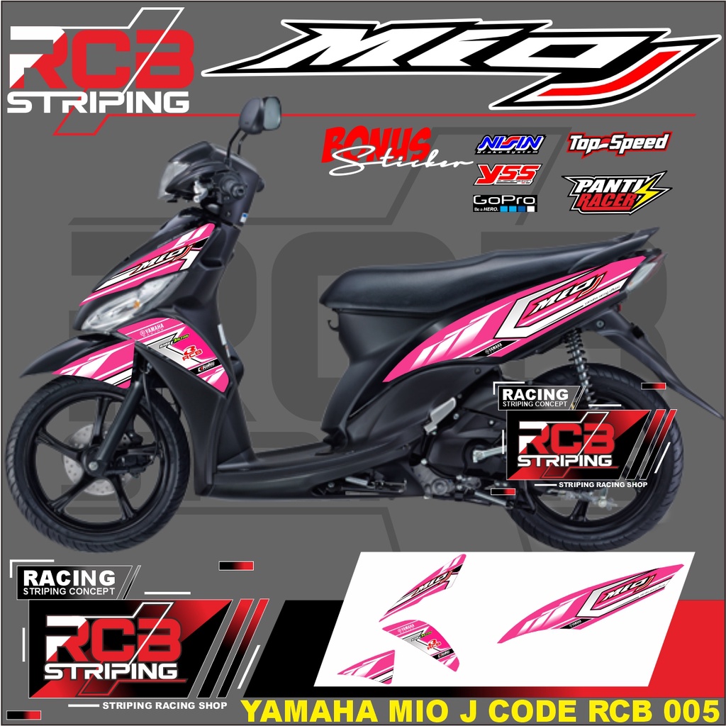 STRIPING MOTOR MIO J VARIASI MOTOR MIO J MATIC STRIPING MIO GT VARIASI STRIPING RCB 005