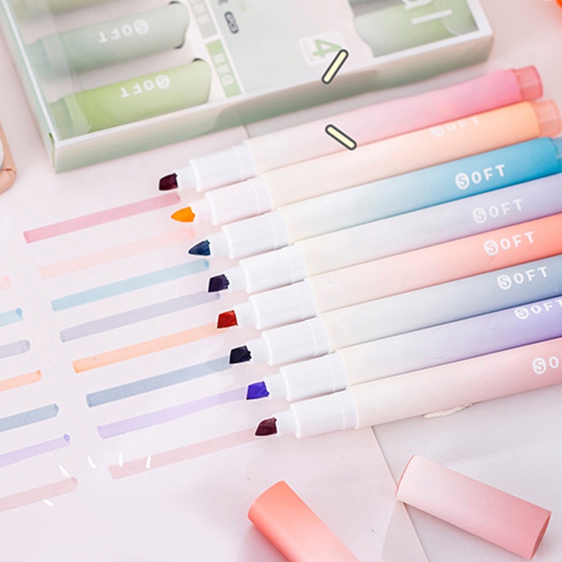 4 Pcs Spidol Highlighter Warna Gradasi Untuk Pelajar