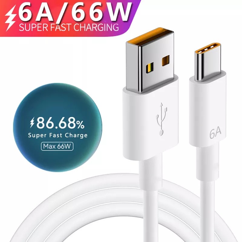 Kabel Charger Huawei P30 Pro Mate 30 Pro P20 Pro Mate 20 Pro Original 6A Support Up to 40W - 66W