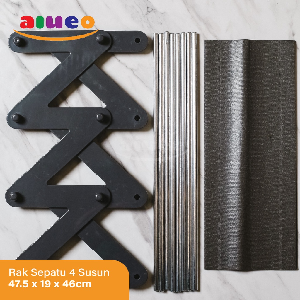 AIUEO | Rak Sepatu 4 Susun Shoe Rack Rak Buku Tempat Sepatu &amp; Sandal Serbaguna