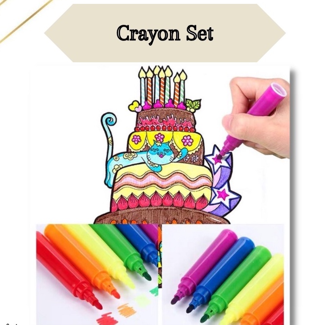 Set Crayon 208 PC / Krayon Mewarna Alat Menggambar dan Mewarnai Anak BIG