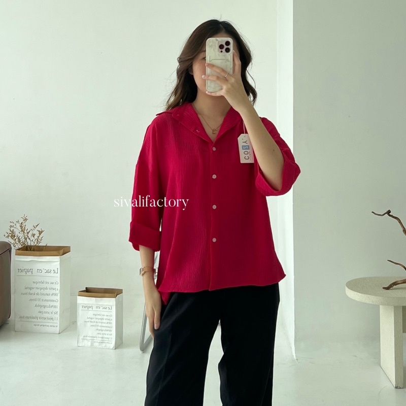 SIVALI Jade Top 995 - Kemeja Wanita Minimalis Atasan Baju Kerja Office Shirt