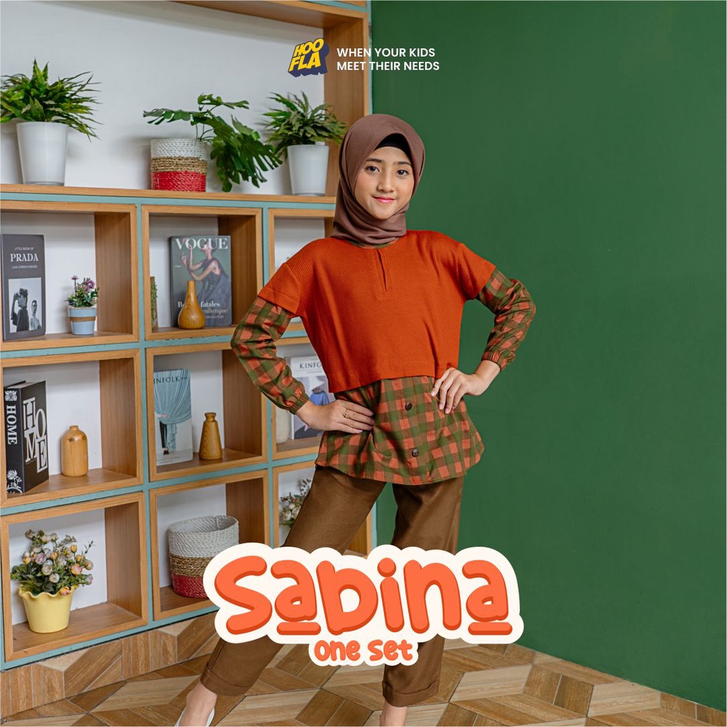 Baju Muslim Setelan Anak Perempuan Umur 5 6 7 8 9 10 11 12 Tahun Model Terbaru Sabina One set