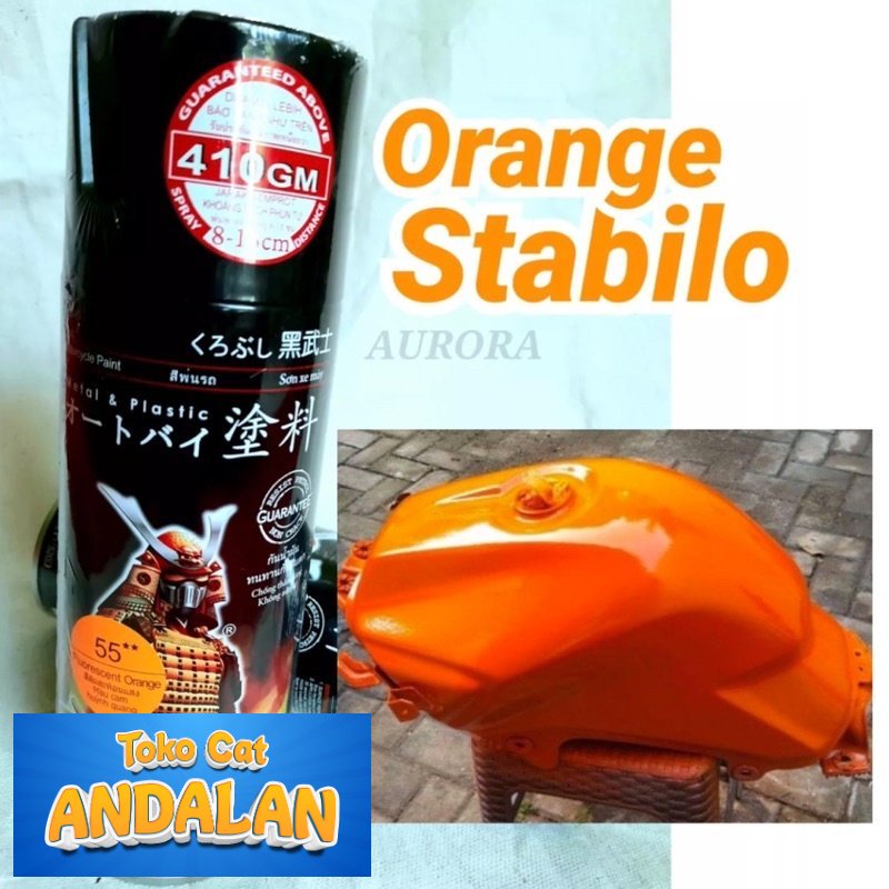 

Toko Cat Andalan - Pilox Samurai Fluorescent Orange 55 Stabilo Oranye Cat Pilok Oren Neon Silau Nyala Terang 400ml Toko Cat Andalan Motor dan Mobil