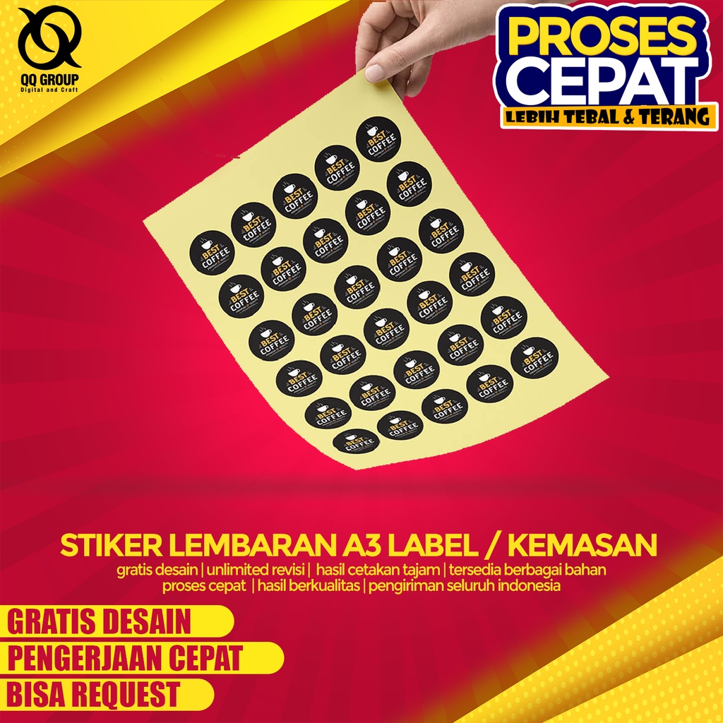 

Stiker Label Kemasan Lembaran A3+