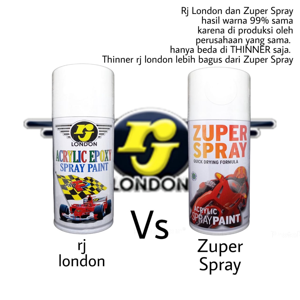 Pilok pilox warna hitam doff dull black zuper spray rj london 150cc cat semprot spray paint untuk motor mobil sepeda velg helm kayu besi plastik