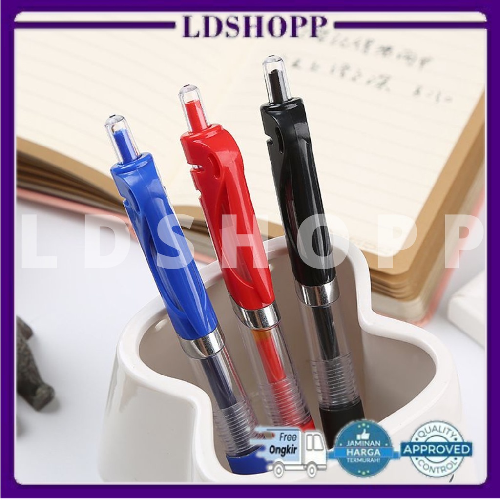 LDS PN288 Pulpen Gel 0.5 Mm / Pulpen Pencet / Pulpen Mekanik Pencet / Alat Tulis / Perlengkapan Sekolah