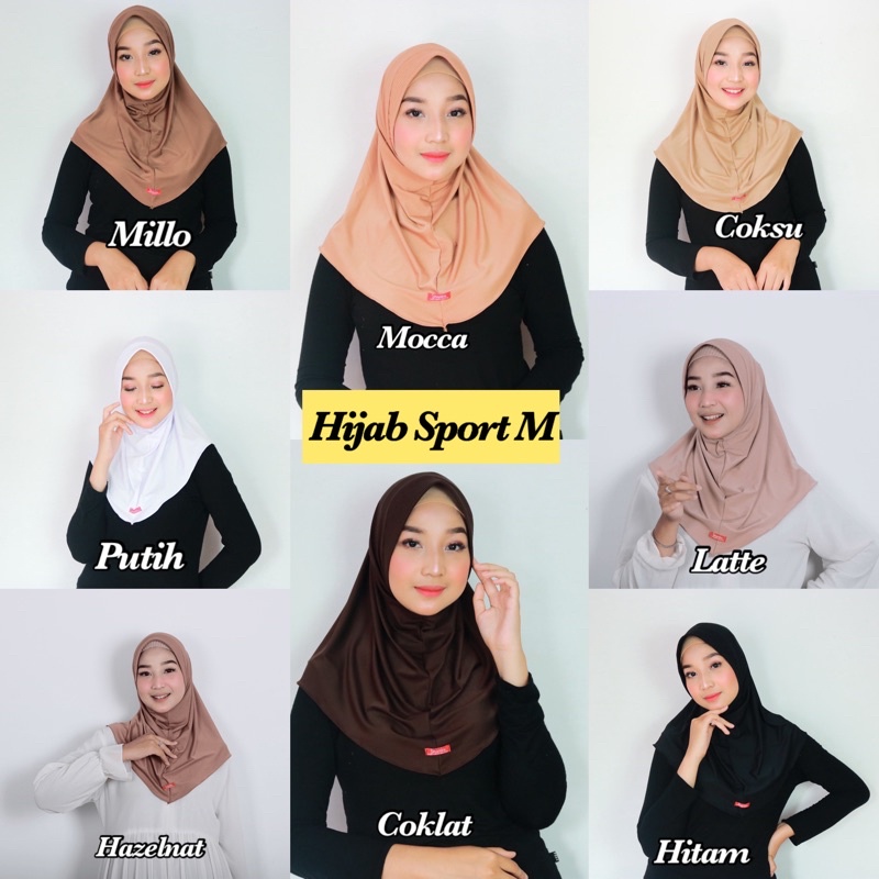 Jilbab Sport// Bergo sport/ jilbab pet menutup dada bahan Jersey premium