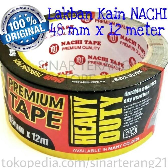 

COD PROMO Lakban KAIN HITAM 2" x 12 meter NACHI Isolasi Plakban Tape Lebar