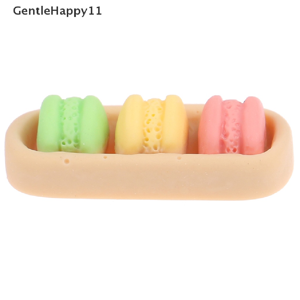 Gentlehappy 10Pcs / Set Mainan Miniatur Macaron / Cookies Bahan Resin Cabochon Untuk Dekorasi Handphone / Scrapbook DIY