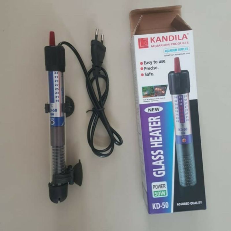 HEATER KANDILA KD-50 WATT PEMANAS AIR AQUARIUM HEATER PENGHANGAT KACA