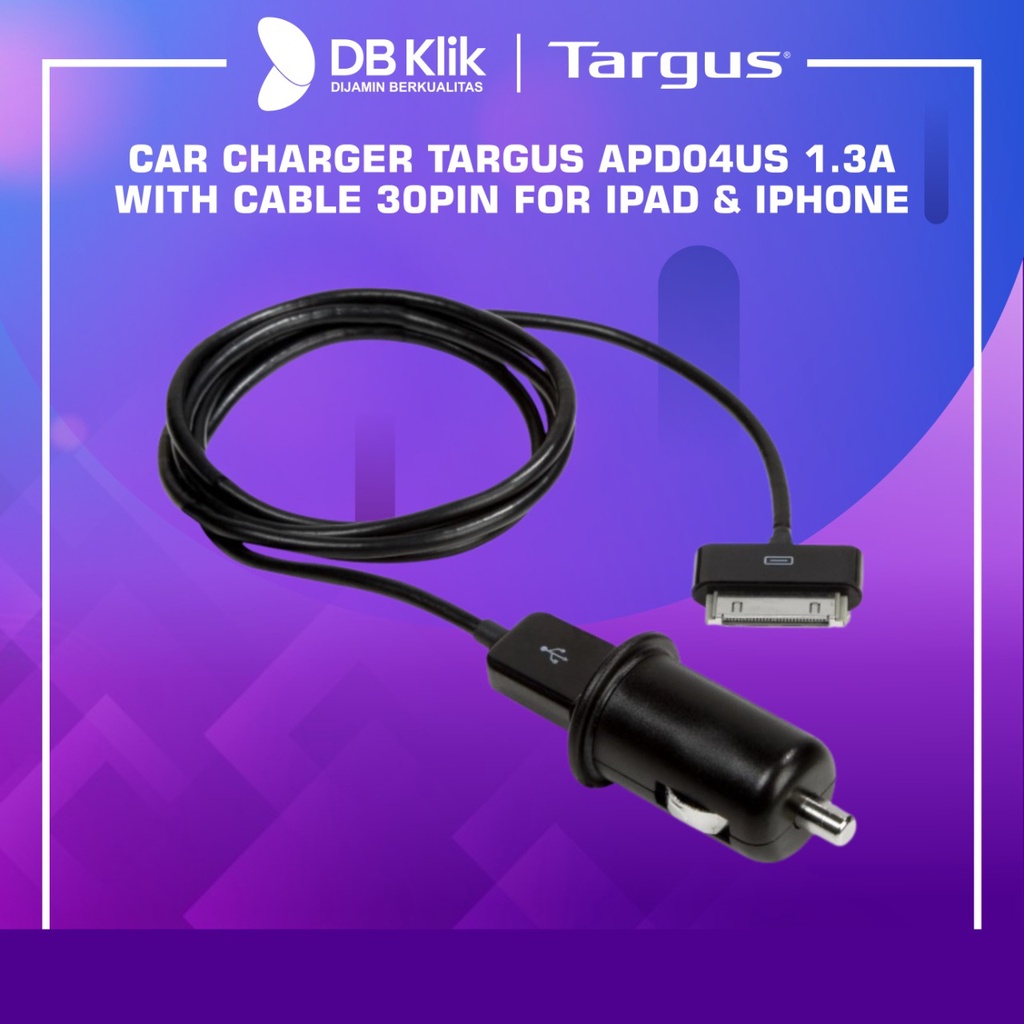 Car Charger Targus APD04US 1.3A with Cable 30pin For iPad &amp; iPhone