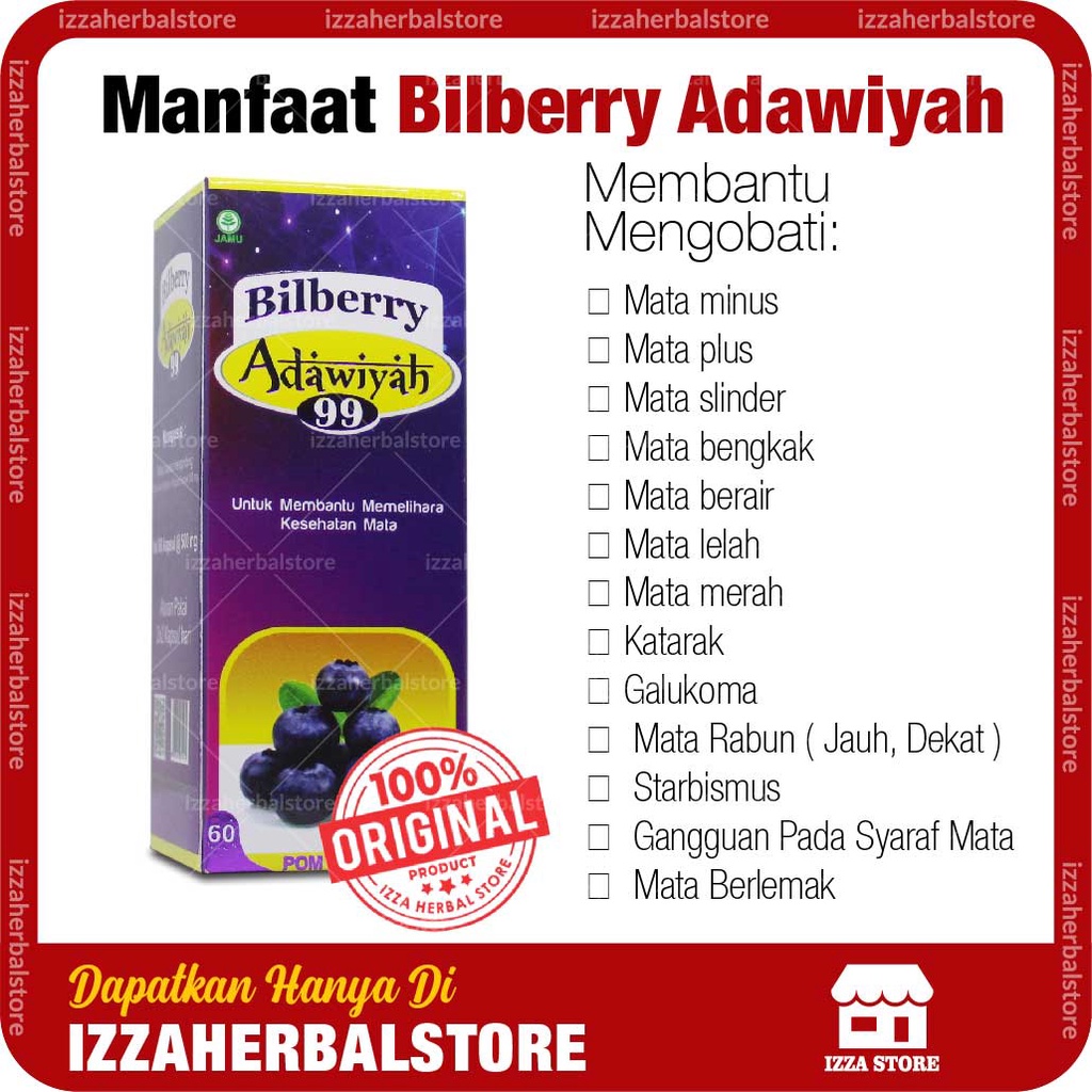 Bilberry Adawiyah 99 Paling Ampuh Obat Mata Katarak Tanpa Operasi Asli Original Herbal BPOM