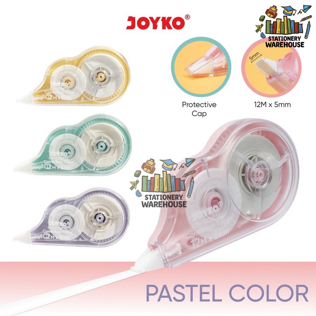 

Pita Koreksi Correction Tape Joyko CT-522PTL Pastel Color