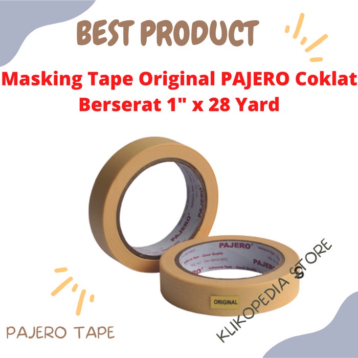 

Masking Tape PAJERO Original / Isolasi Kertas 1" x 28 Yard