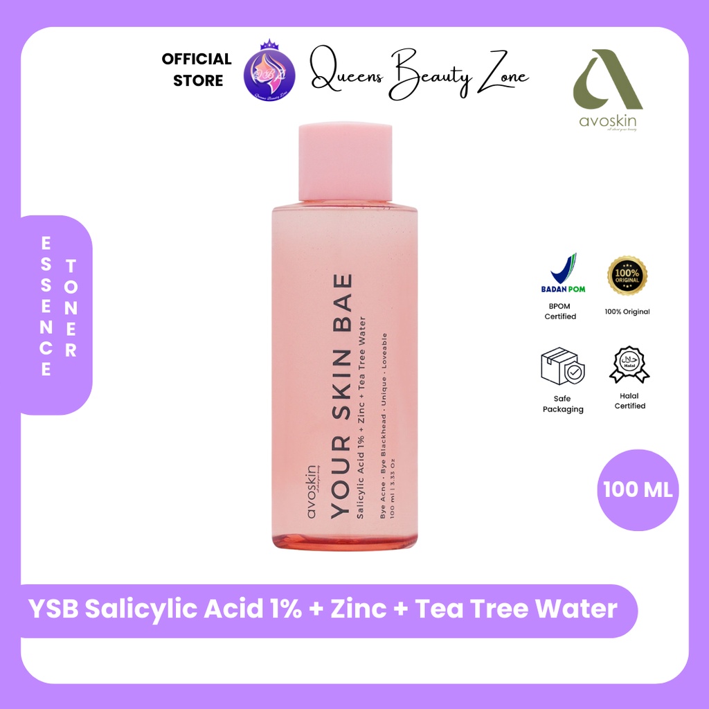 AVOSKIN Your Skin Bae SERUM TONER Salicylic Acid 1% + Zinc + Tea Tree Water 100 ml